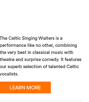 Celtic Waiters - The Celtic Singing Waiters is a performance like no other, combining the very best in classical music with theatre and surprise comedy. It features our superb selection of talented Celtic vocalists.