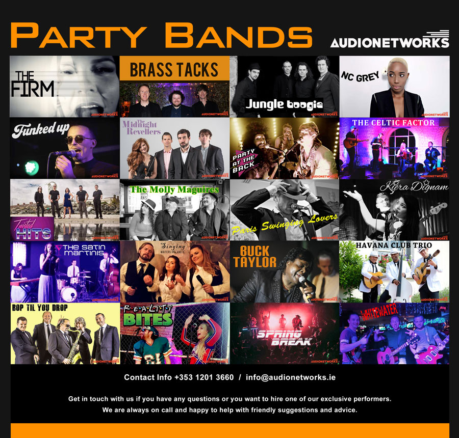 Party Bands Audionetworks Booking Agency Ireland