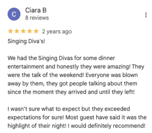 diva singing waiters google reviews 2025 12 11 at 09.51.17