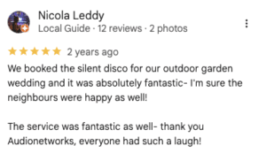 silent disco review2 google reviews